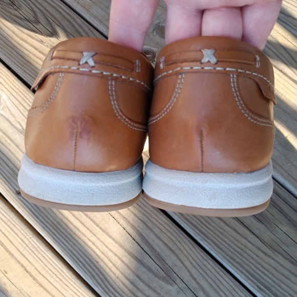 Clarks | Fallston Tan Leather Boat Shoes Cushion Ortholite Men's Size 10 - Picture 4 of 16